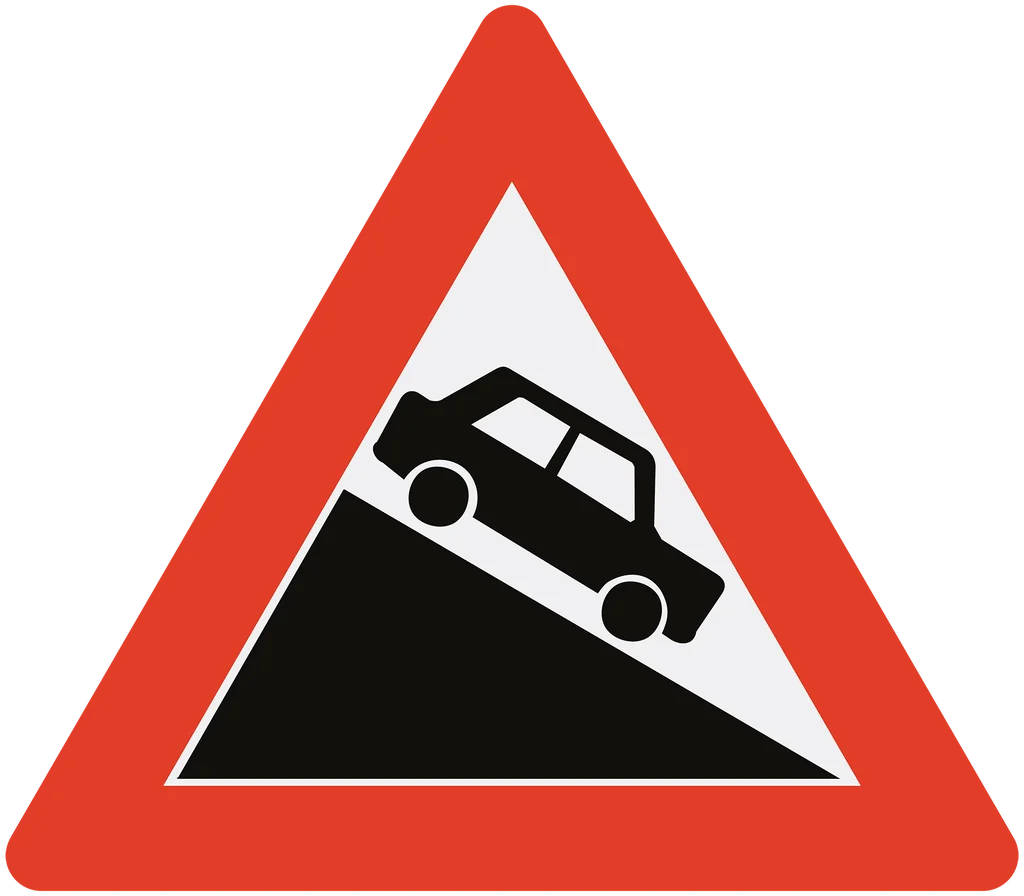 Skilt 104.2, Bratt bakke