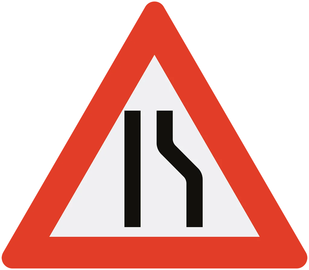 Skilt 106.2, Smalere vei