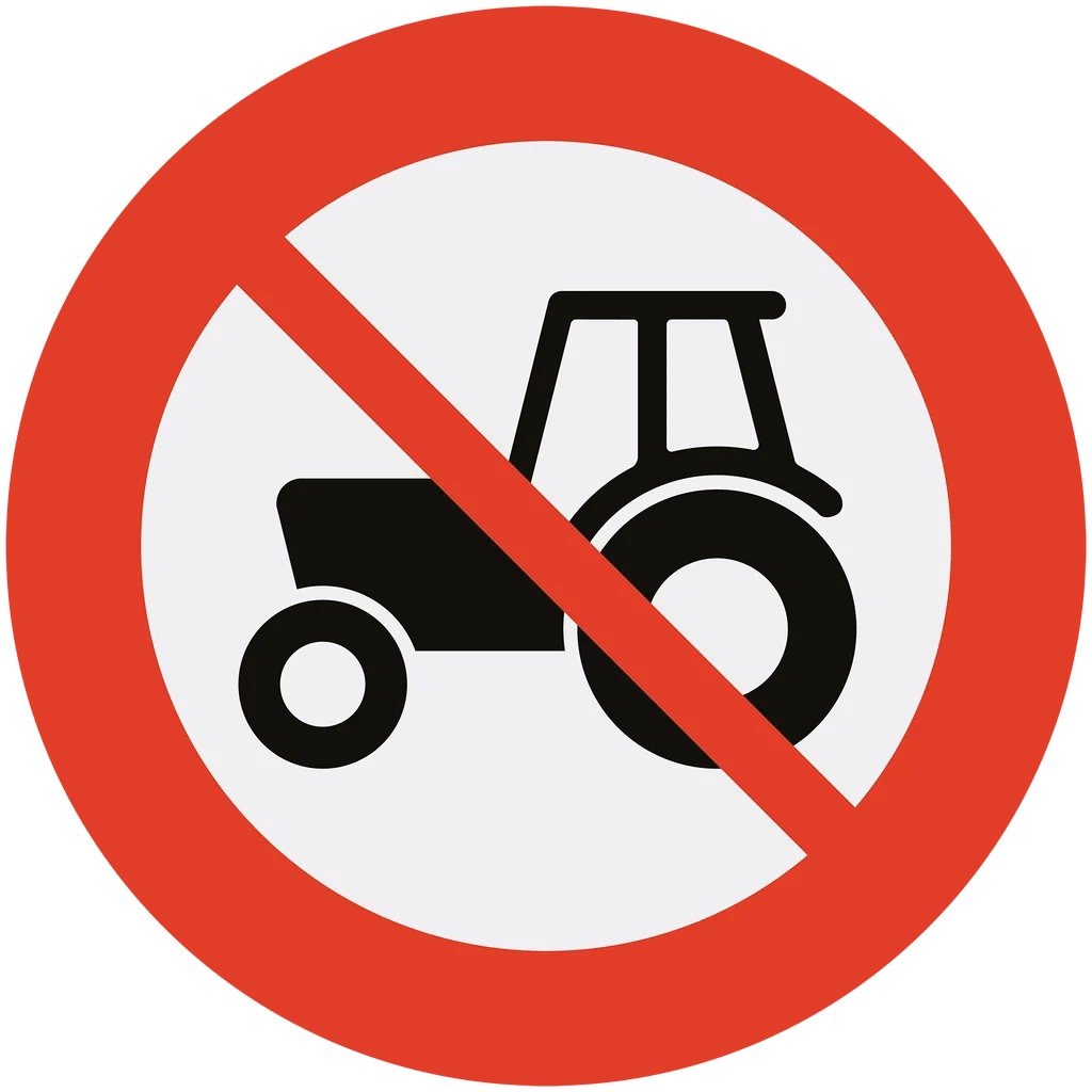 Skilt 306.3, Forbudt for traktor og for motorredskap konstruert for fart mindre enn 40 km/t
