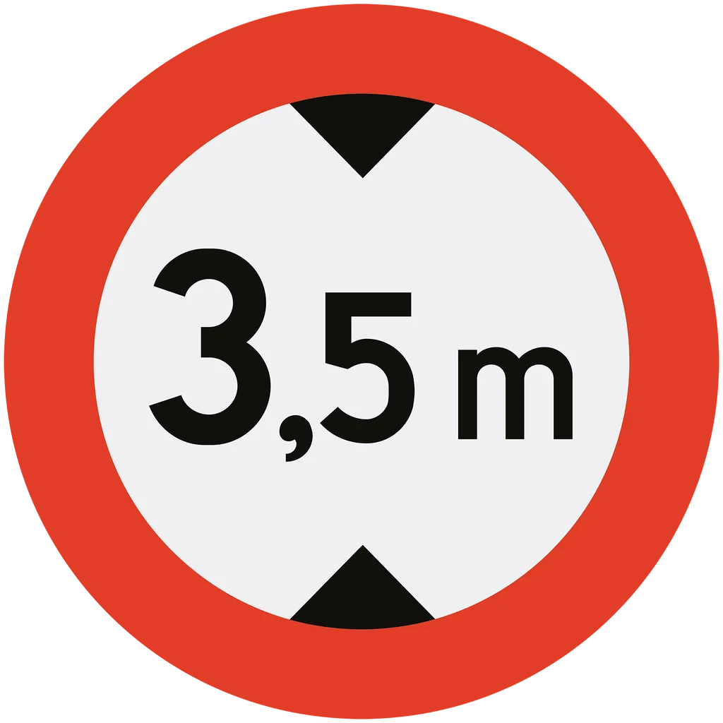 Skilt 314, Høydegrense