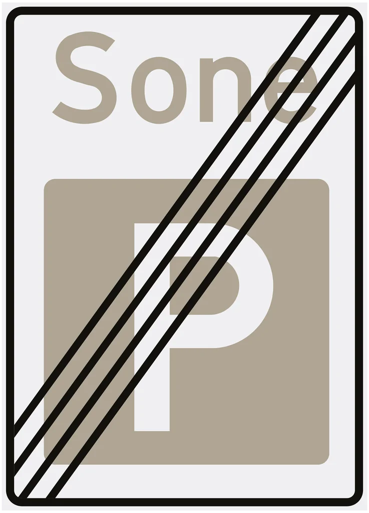 Skilt 378.1, Slutt på parkeringssone