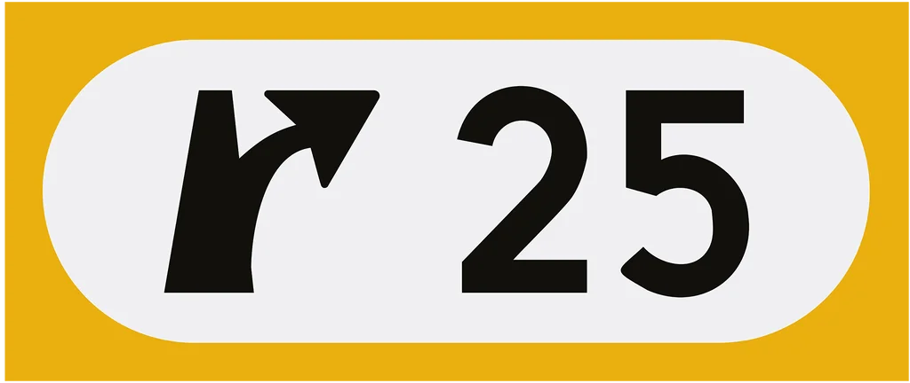 Skilt 723.73, Kryssnummer på tofeltsvei
